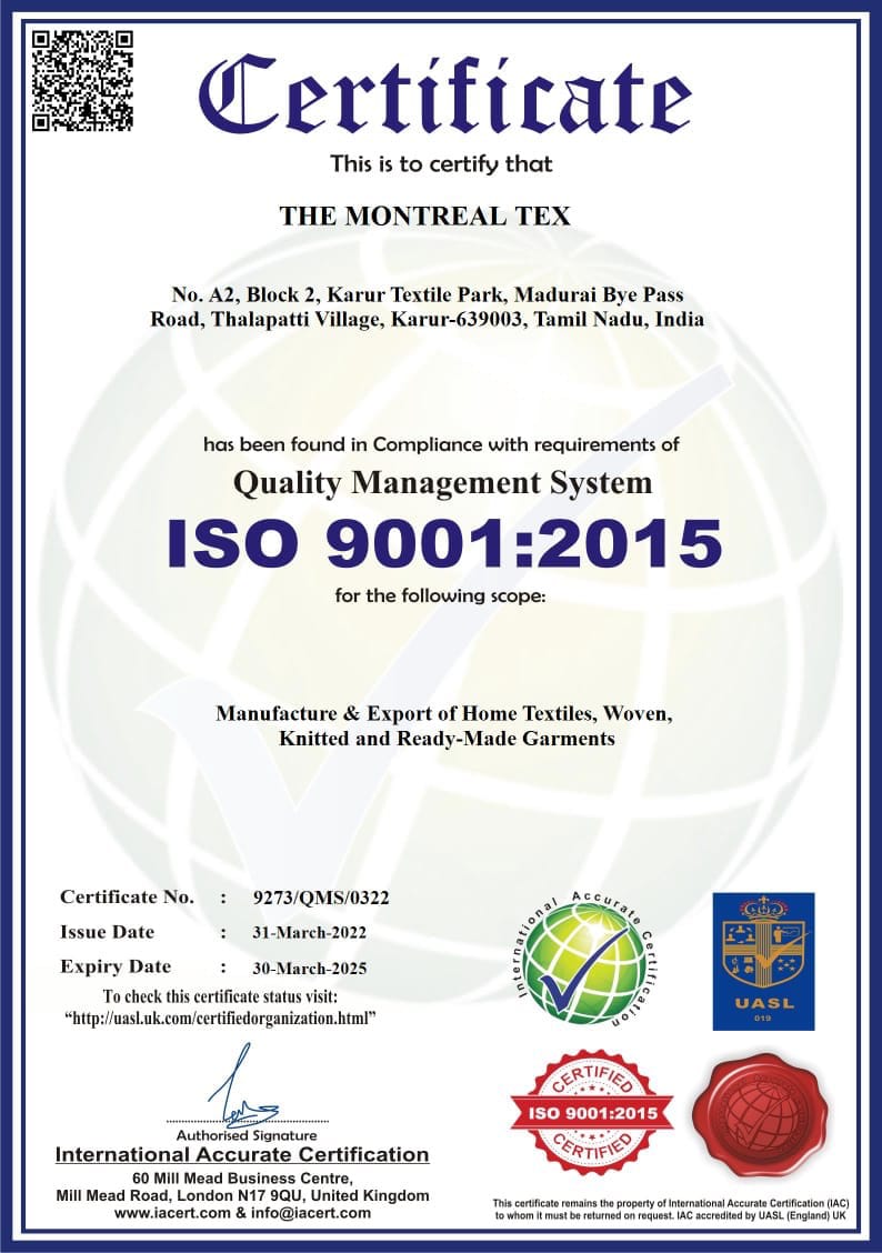 CERTIFICATIONS – Montreal Tex